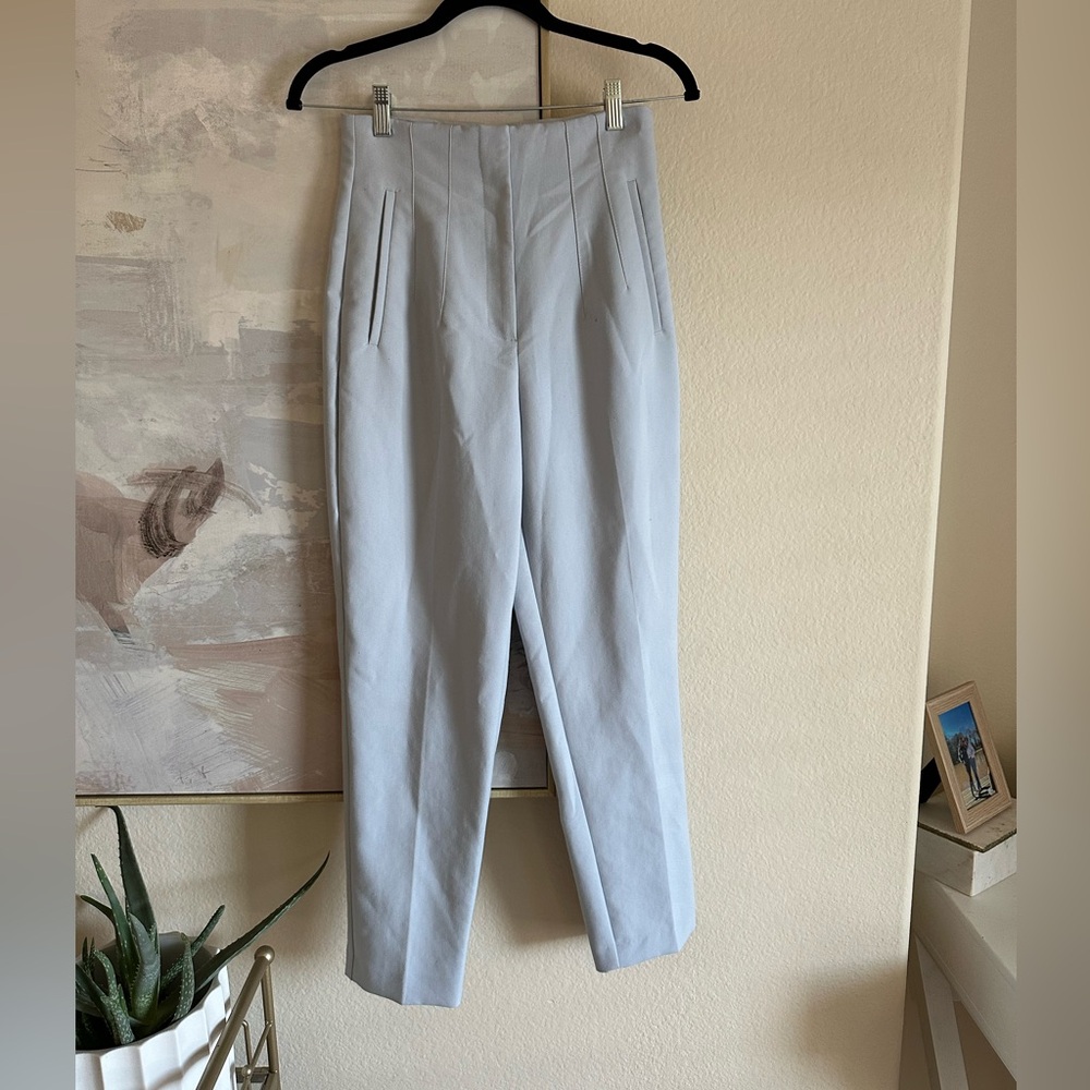 Zara Light Blue High-Waisted Trousers